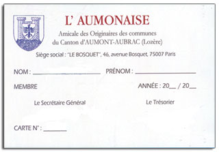 carte d'adhérent